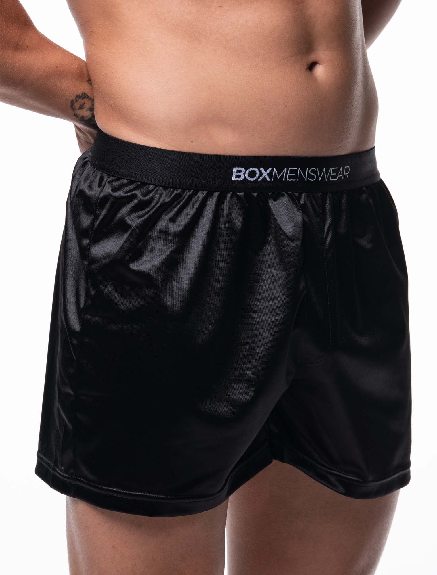 Silk Decline Boxer Shorts - Black Velvet - Image 3