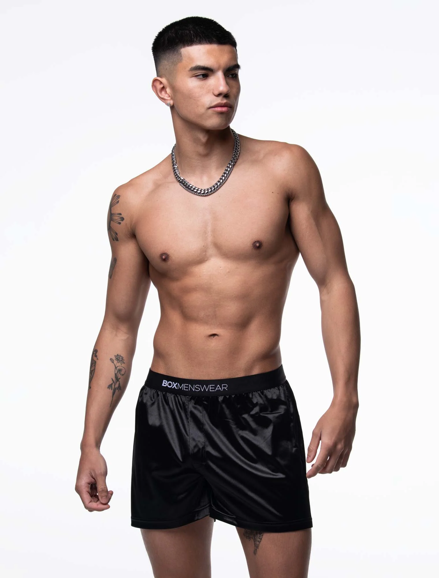 Silk Decline Boxer Shorts - Black Velvet - Image 4