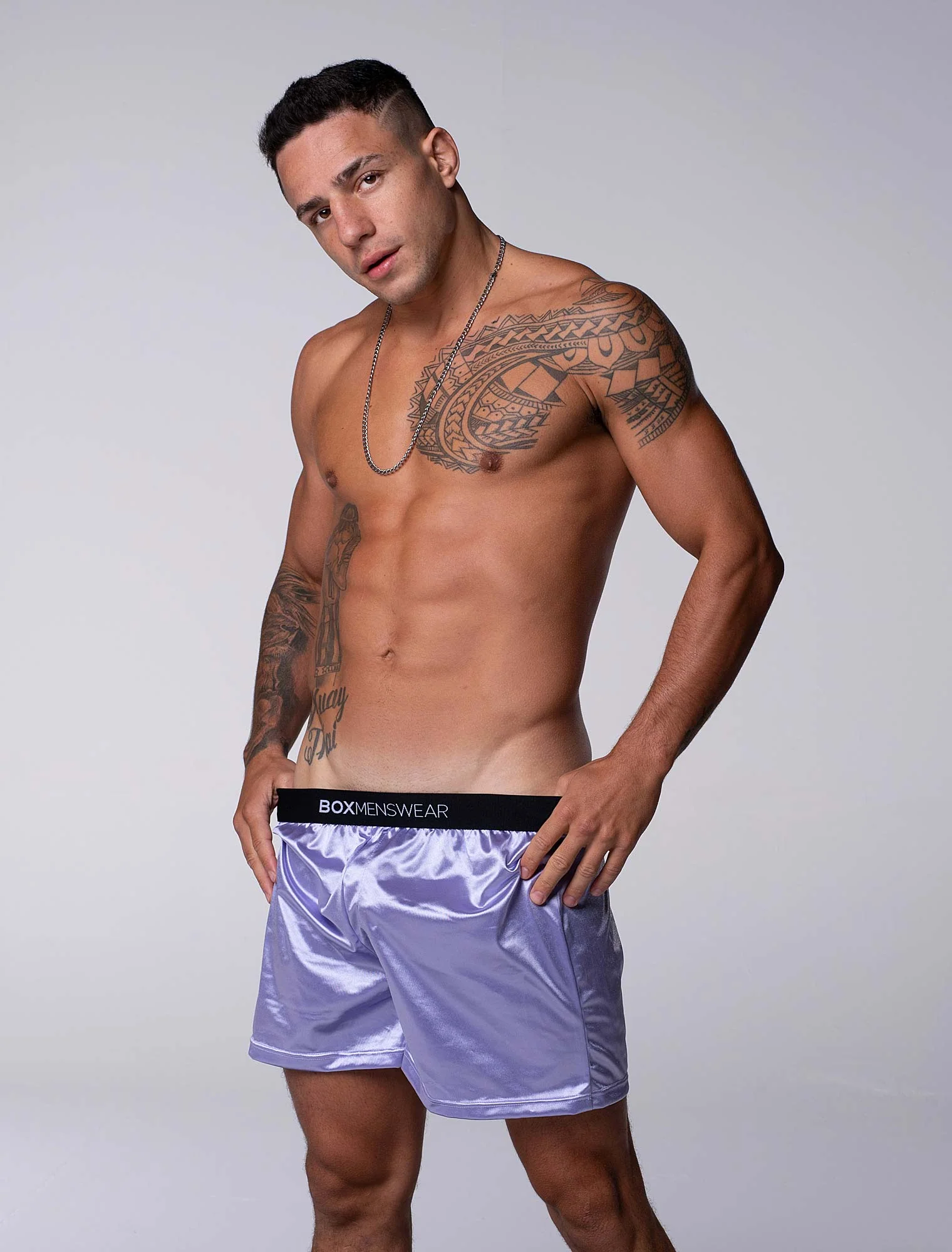 Silk Decline Boxer Shorts - Illustrious Lavender - Image 7