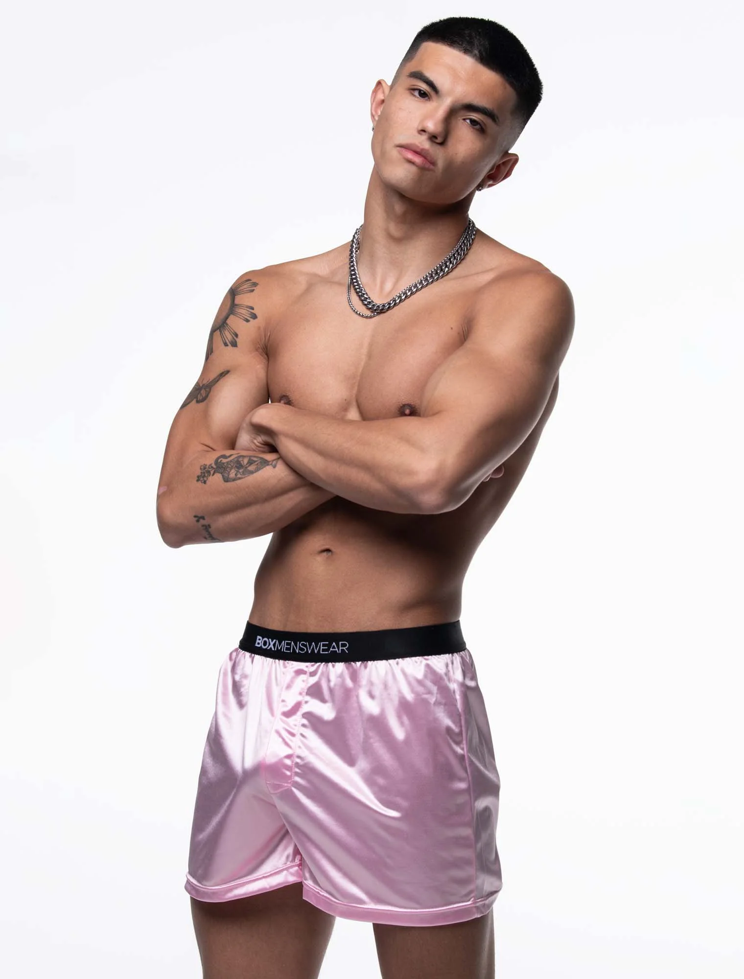 Silk Decline Boxer Shorts - Lavish Pink - Image 4