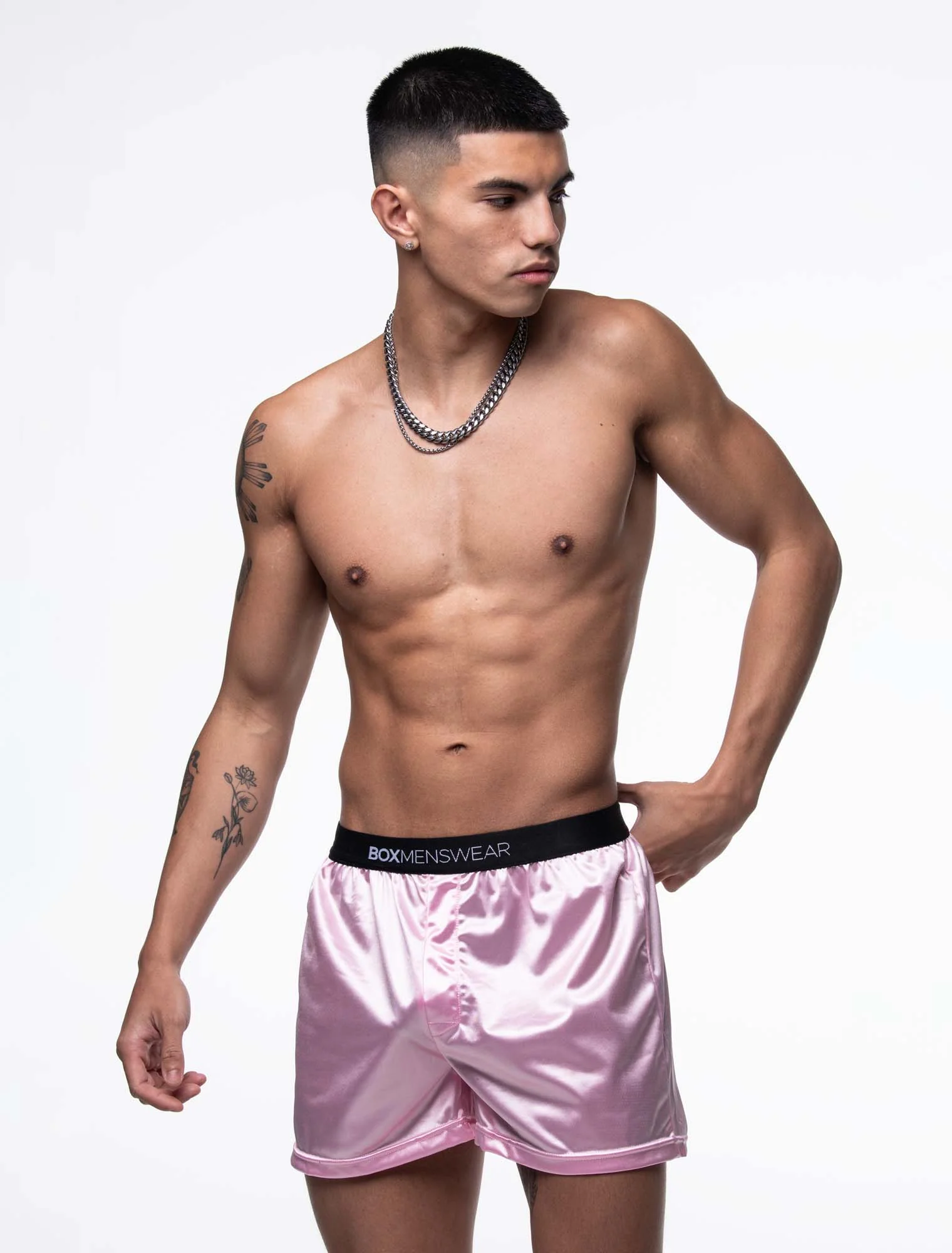 Silk Decline Boxer Shorts - Lavish Pink - Image 5