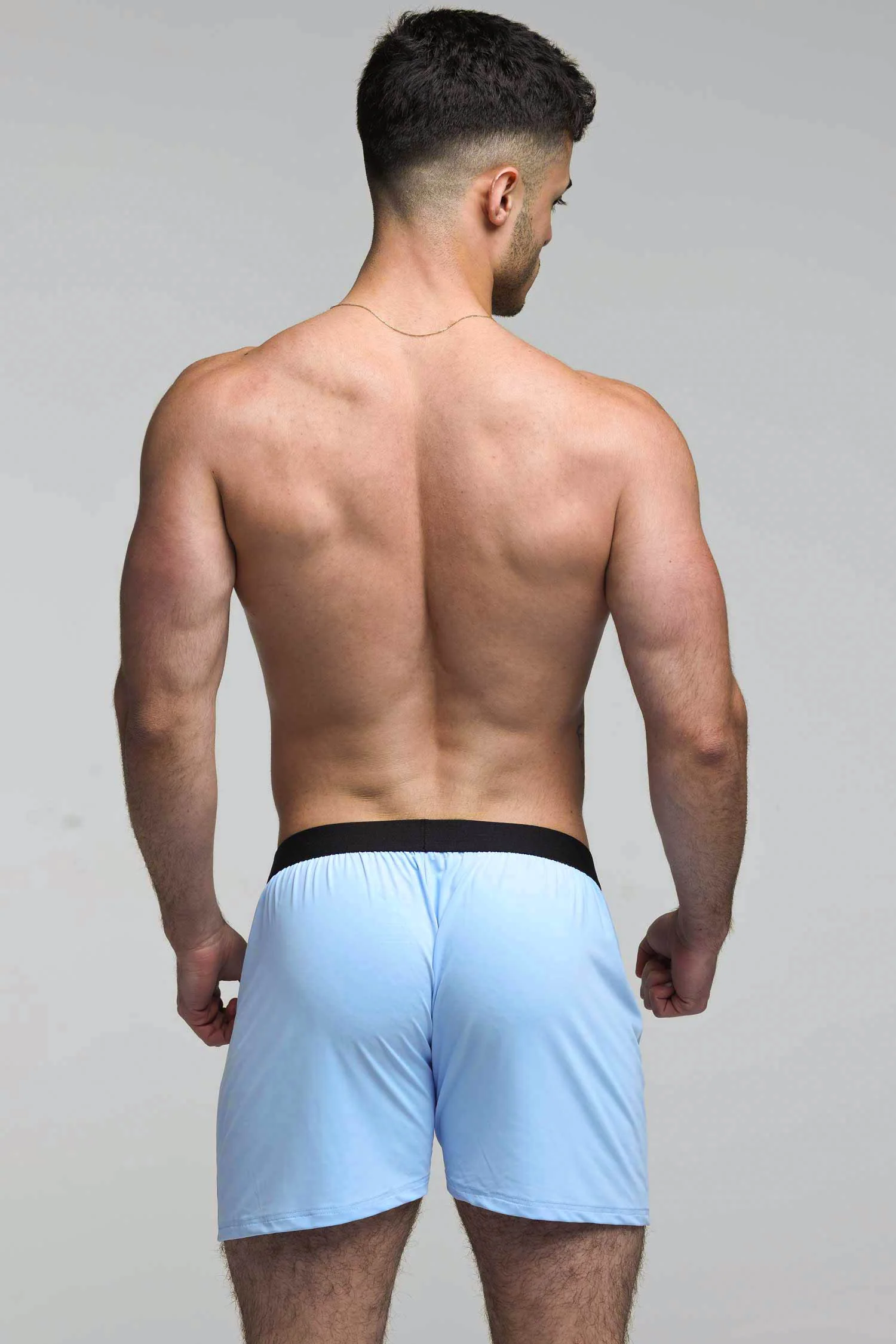 Silky Seamless Lounge Shorts - Sky Blue - Image 6