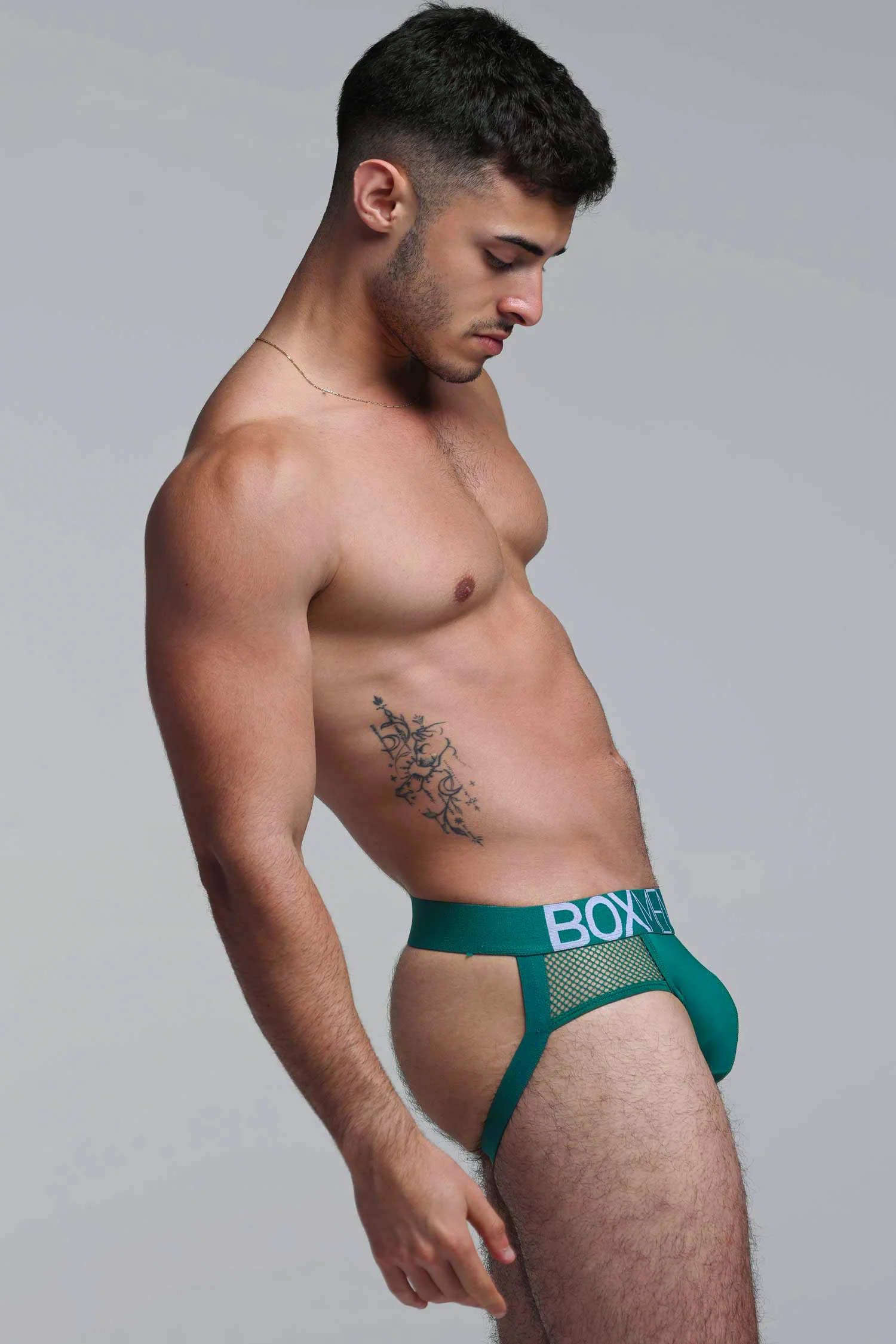 Totally Transparent Varsity Mesh Jockstrap - Evergreen - Image 4