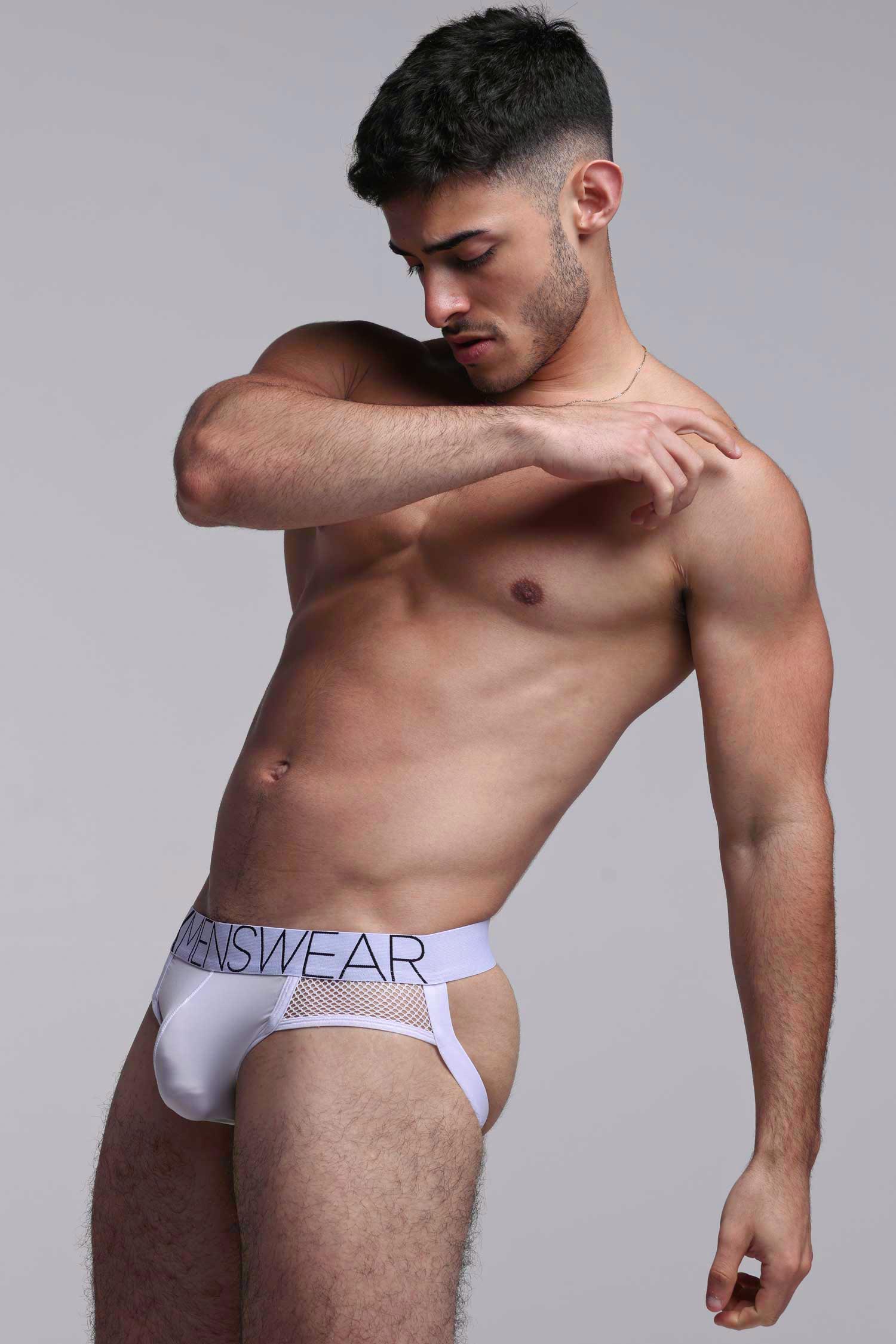 Totally Transparent Varsity Mesh Jockstrap - White - Image 3